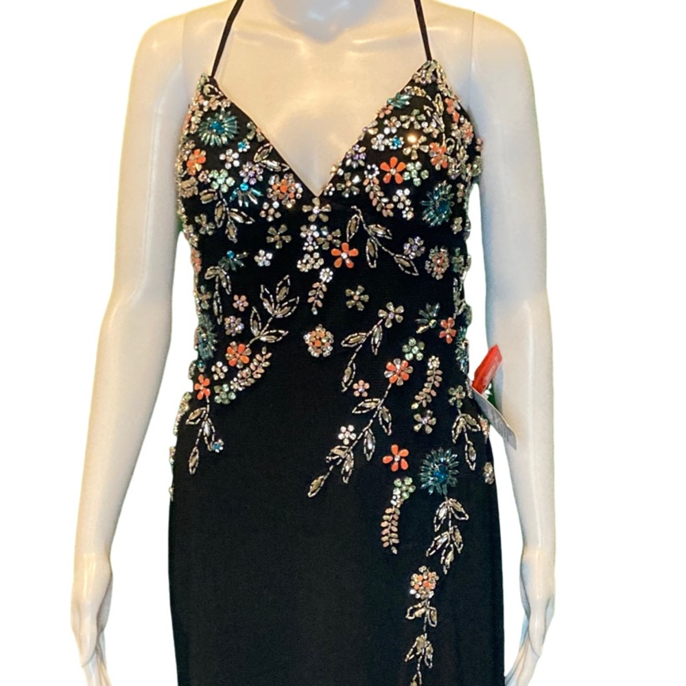 NWT Mac Duggal 42006 Multi Color Beaded Floral Cami Gown - Sz 8 - Picture 5 of 9
